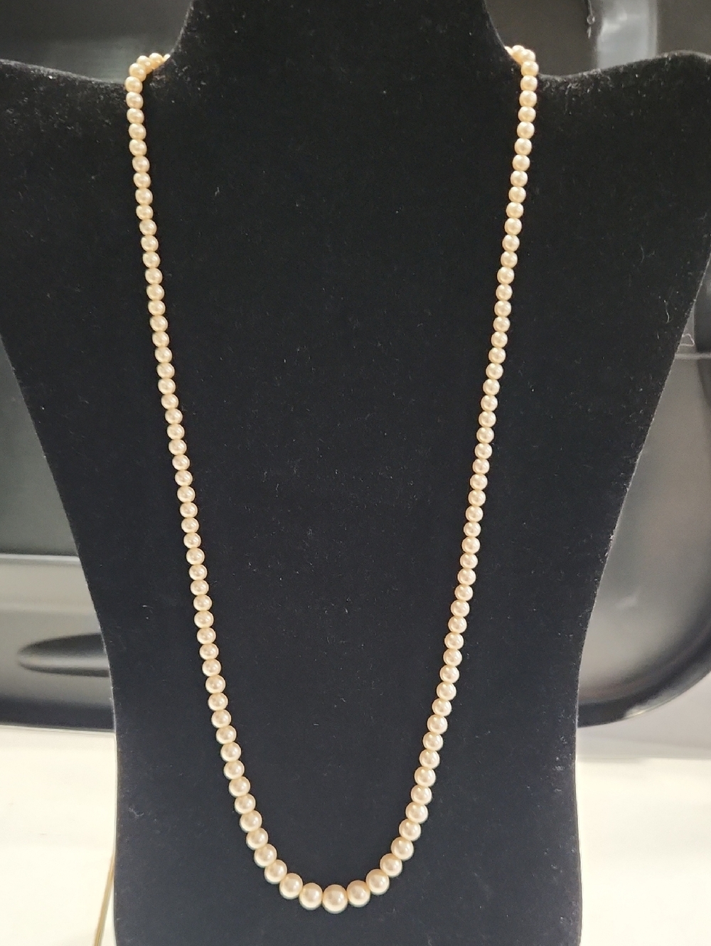 Vintage Cream Pearl Strand Necklace 24"